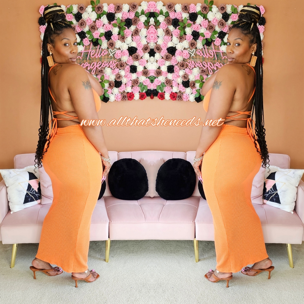 Orange Midi Dress
